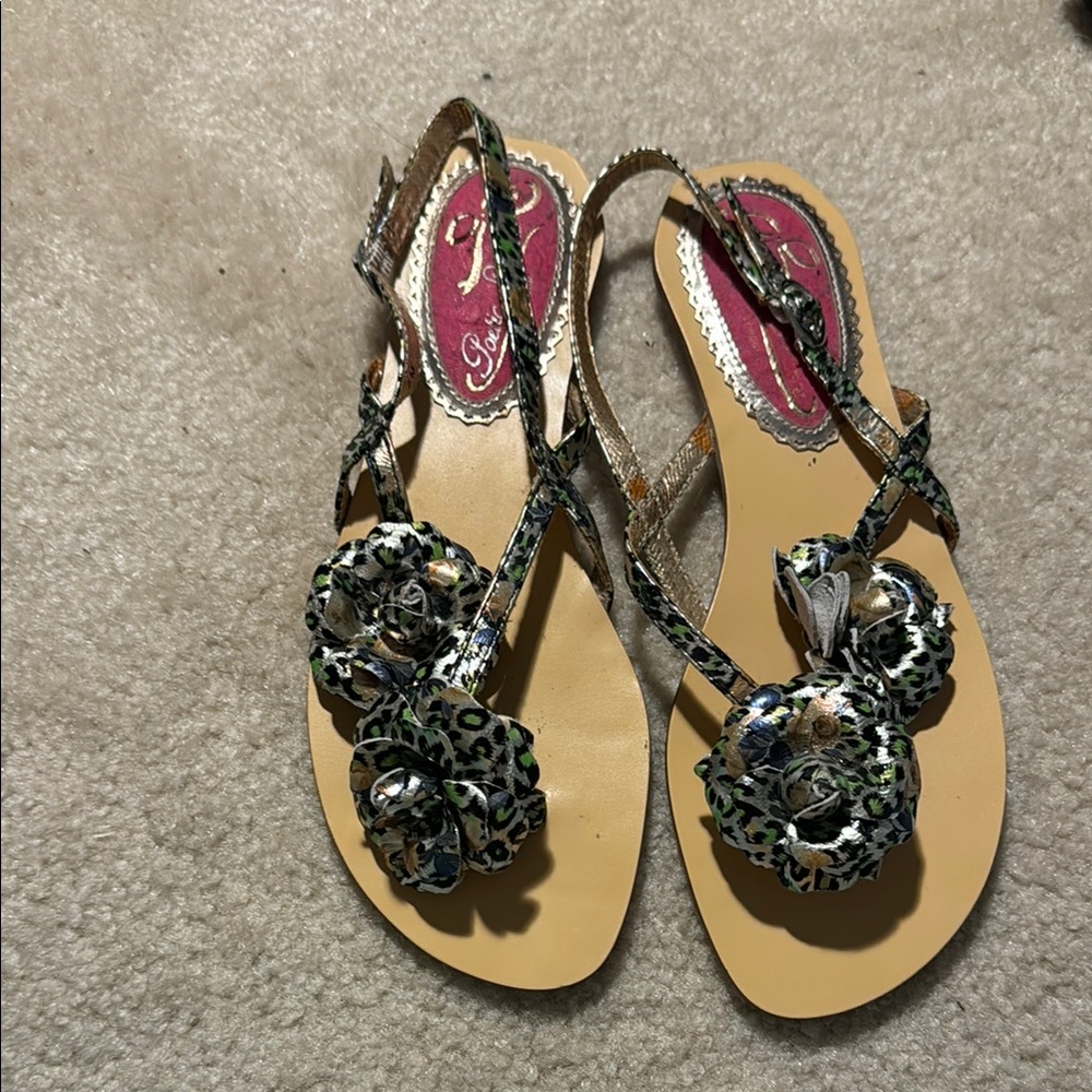 Poetic License Leopard Floral Sandals